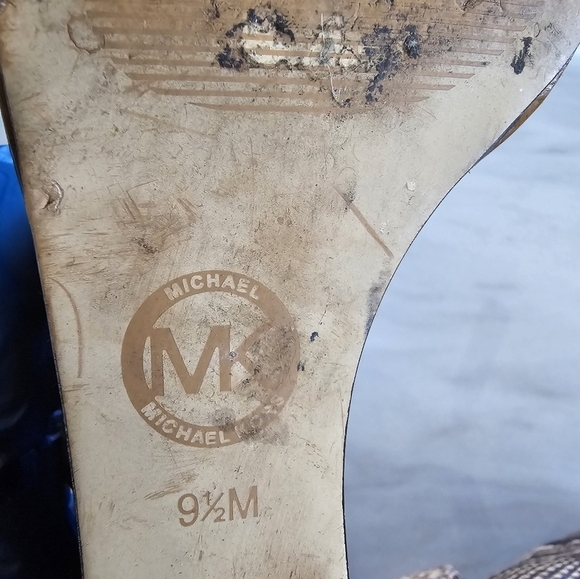 Michael Kors Wedge Heels 9.5M Brown Snake Print Leather Slingback Comfy - Picture 13 of 14